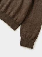Layered Wool Crew Knit (Brown-Light Blue)