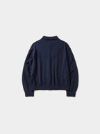 Daily Wool Collar Cardigan (Navy)