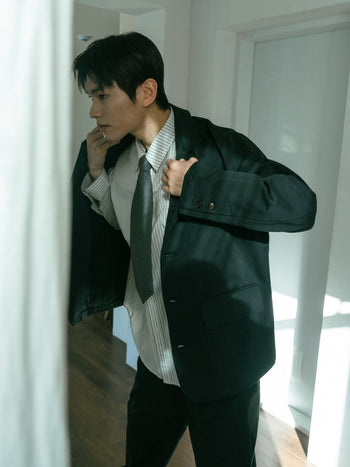 One Pocket Stripe Shirts (White)