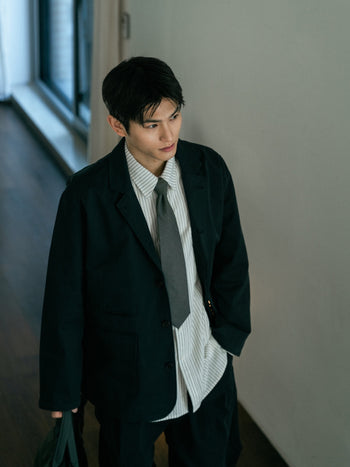 One Pocket Stripe Shirts (Blue Gray)