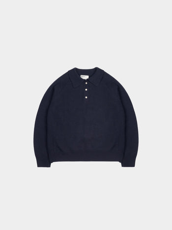 Yak Wool Collar Knit (Navy)