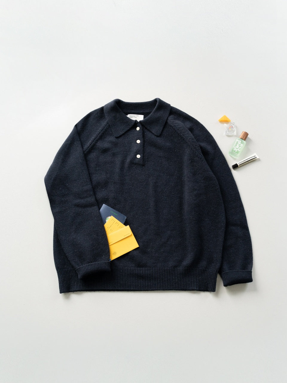 Yak Wool Collar Knit (Navy)