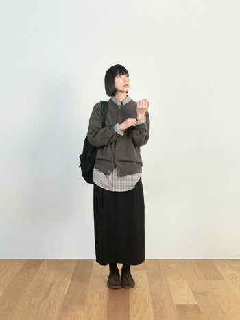 (W)Belted Flow Maxi Skirt (Charcoal)