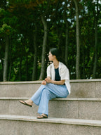Easy Stripe Banding Pants (Stripe Olive)