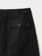 Herringbone Twill Fatigue Skirt (Black)