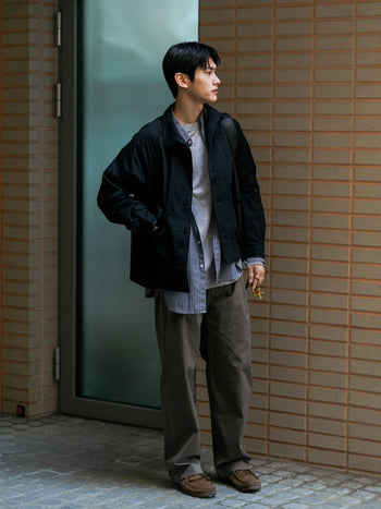 One Pocket Stripe Shirts (Blue Gray)