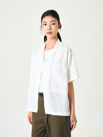 Double Pocket Slub Shirts (White)