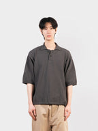 Airy Cotton Collar Knit (Charcoal)