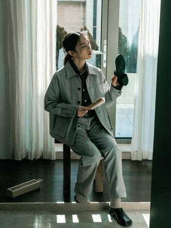 City Worker French Jacket (Blue Gray)