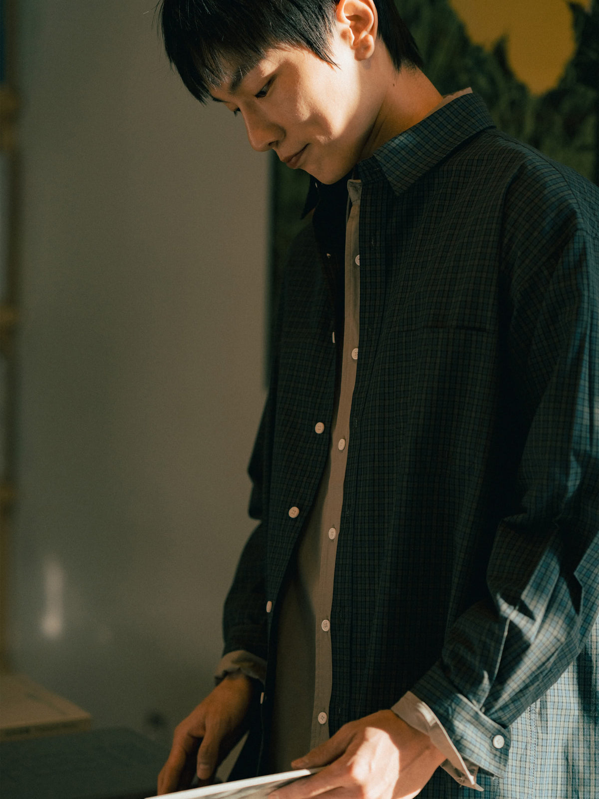 Daily Classic Check Shirts (Check Green)