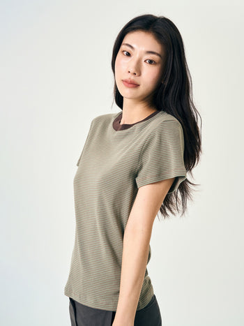 Classic Stripe Tee (Brown)